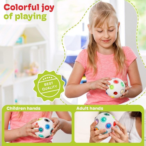 Rainbow Puzzle Ball Brain Teaser for Kids 6+ | Travel Toy & Fidget Puzzle - Picture 2 of 8