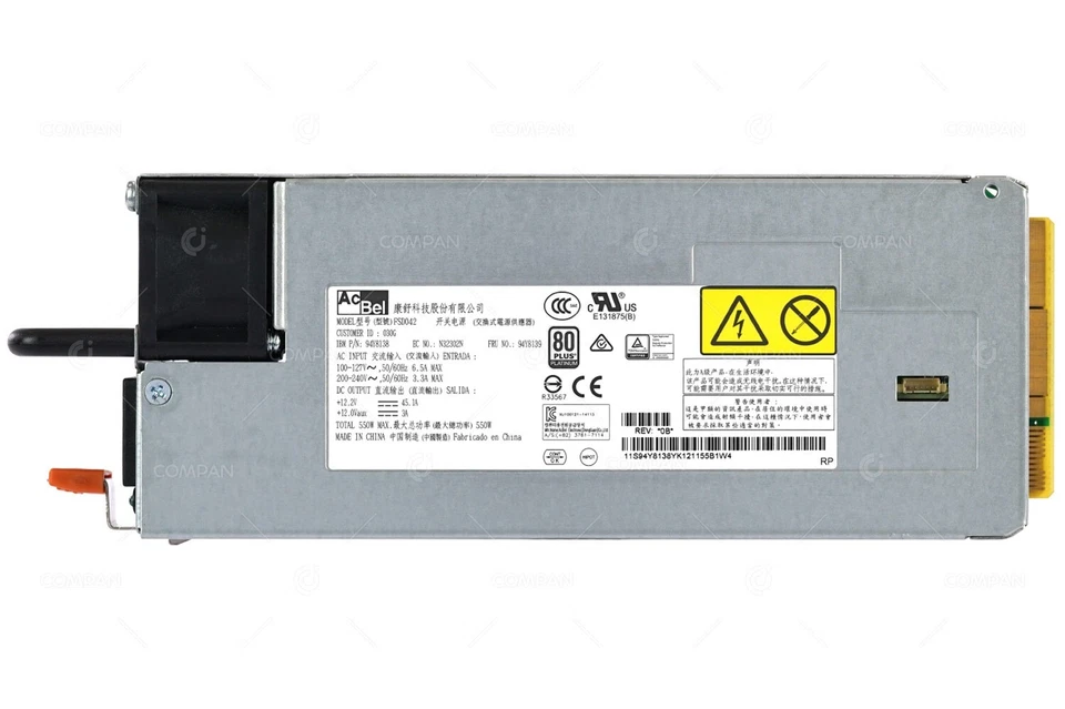 94Y8139 IBM 550W HIGH EFFICIENCY POWER SUPPLY FOR IBM SYSTEM X3650 X3550 M5 - Image 3 of 4