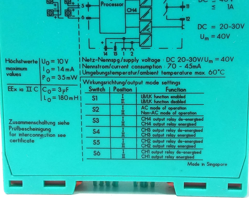 Pepperl KFD2-SRA-EX4 50988S 20-30 V DC Switch Amplifier for Safety Barrier - Image 3 of 4