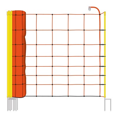 90cm Elektronetz 50m Schafnetz Ziegenzaun Schafzaun Weidezaun Orange Hund Schaf