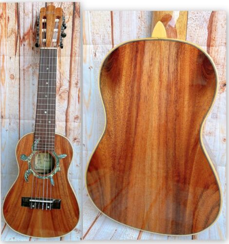 Alulu Solid Acacia Koa Tenor Guitarlele, Turtle Inlay HU1265