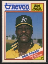 Dave Stewart 1988 Topps Revco League Leaders #29  Oakland Athletics