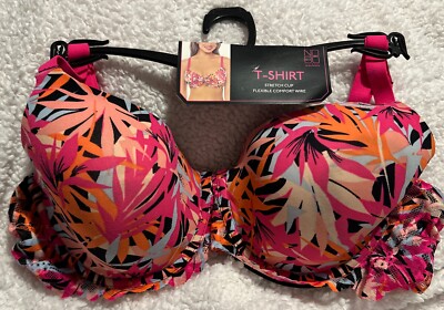 New No Boundaries NOBO Lace T-Shirt Bra Stretch Flexible Comfort Size 40C