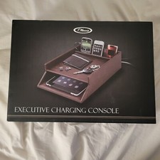 T. Harris 2 Cell Phone  Tablet Charging Station Vtg Leatherette Felt Lined