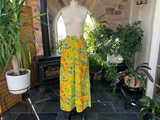 Vintage 1970s Colorful Bold Floral Print Palazzo Pants E J Korvette Deadstock