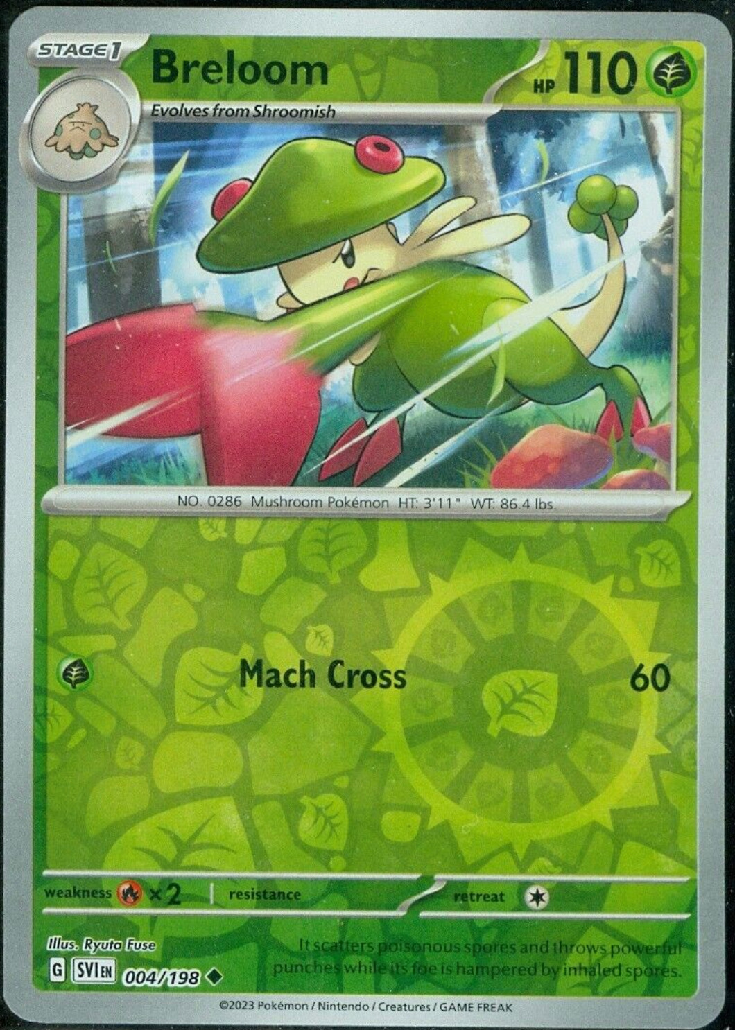 Pokémon - Breloom 004/198 - Scarlet & Violet - Reverse Holo - NM/M
