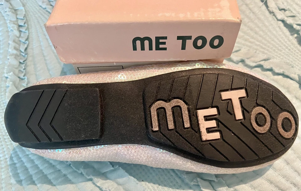 ¡NUEVO! ZAPATOS DE VESTIR Niñas 10 ME TOO “LIL UTAH11” Rosa Lentejuelas Estilo Ballet Arco Plano Foto 4 de 4