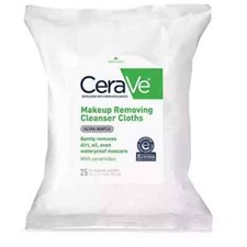 CeraVe Makeup Remover Cleansing Cloths, Ultra Gentle With Ceramides, 25 Count Pk