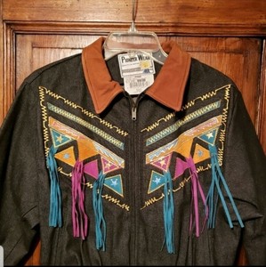 jaqueta pintada a mao