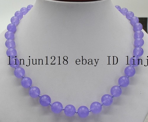 Natural 8/10/12/14mm Purple Alexandrite Gemstone Beads Necklace 18'' AAA - Picture 3 of 16