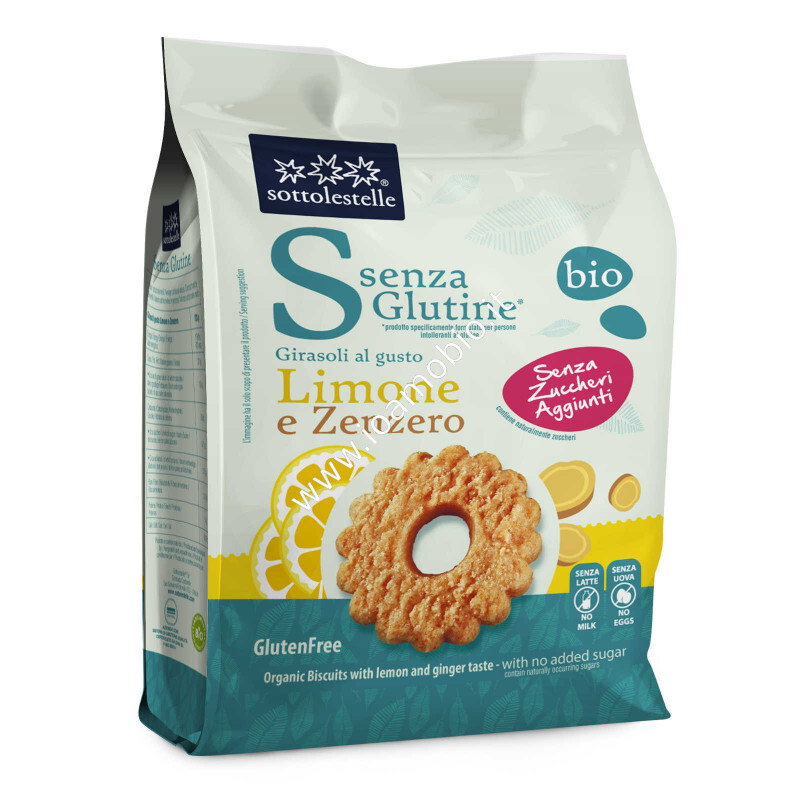 Girasoli senza zuccheri Limone e Zenzero Bio 250g - Senza Glutine Sottolestelle
