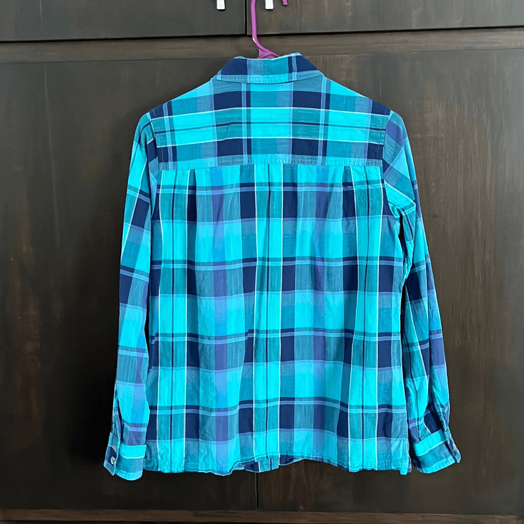 Pendleton Blue Plaid Button Down Size Small - image 3