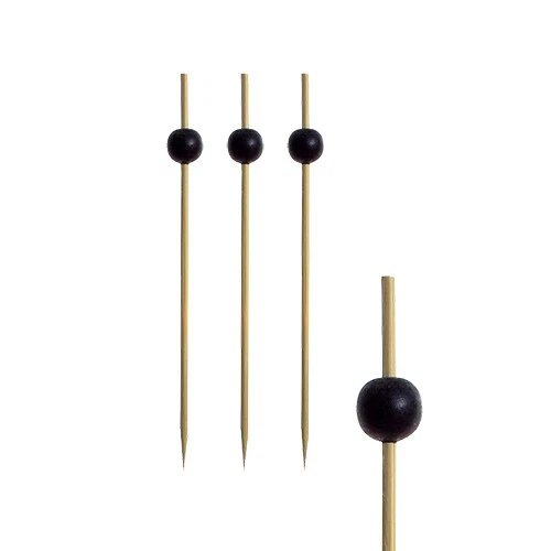 1500 Fingerfood - Spieße 12,5 cm "Black Pearl" Party Holzpicker