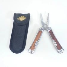 Guidesman Pocket MULTITOOL Wood Grain Handle Goldcorp Marigold Mine w/Case ~J38