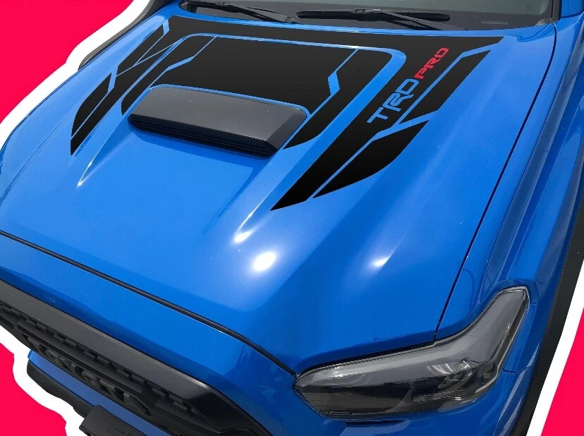 Calcomanía capó TRD Toyota Tacoma Pro, negro mate, TRD Pro, 4x4 Sport, alta calidad Foto 2 de 4