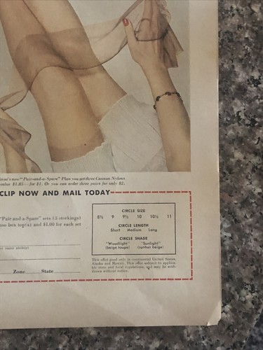 1953 Rinso Laundry Soap VTG 1950s PRINT AD Cannon Nylons - Pair & A Spare Plan - Picture 5 of 5
