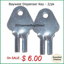 Baywest Dispenser Key for Paper Towel Toilet Tissue Dispensers 2/pk.
