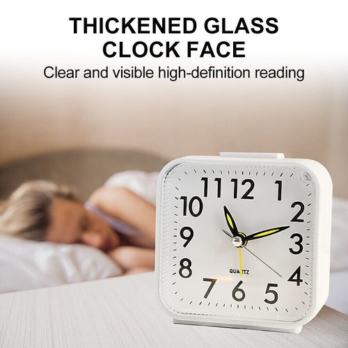 Quartz Alarm Clock With Night Light No Tick Snooze Silent Small Bedside Clocks - Picture 5 of 19