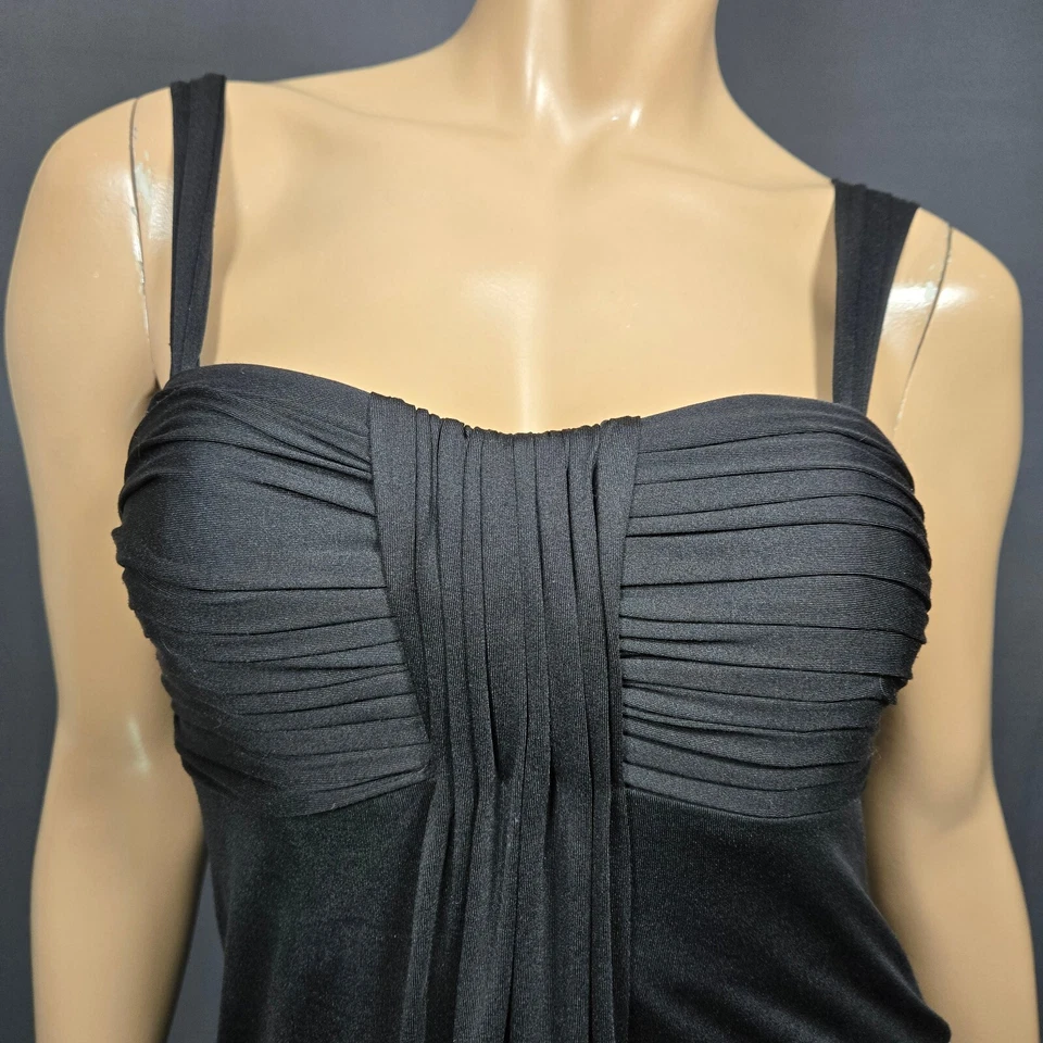 Y2K Le Chateau Long Babydoll Top Size S Black Sleeveless McBling Going Out Top - Image 3 of 4