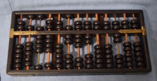 Vintage Chinese Wooden Abacus 13 Rods 91 beads