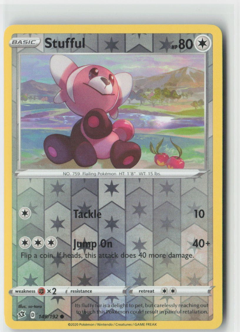 Stufful 149/192 Common Rebel Clash Pokemon Reverse Holo Near Mint