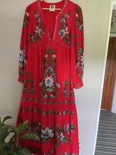 Red Long Sleeve Maxi Dress Size XS Farm Rio