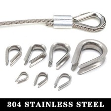 Wire Rope Thimble Clamp Stainless Steel Marine Grade 304 A2 Cable Clip Loop