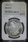 1904 O $1 Morgan Silver Dollar NGC MS62PL Prooflike Flashy Mirrors