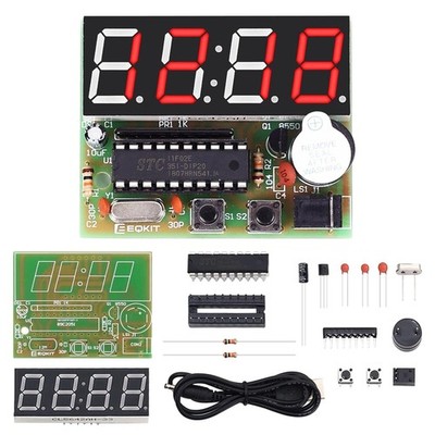 Digital Clock Kits PCB DIY Alarm Clock Soldering Project Kit Electronics Kit