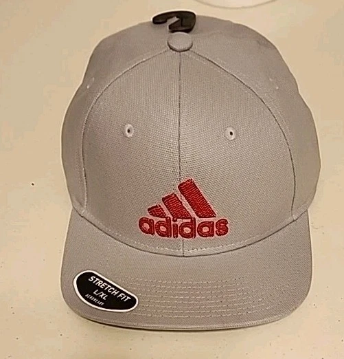 Adidas Men's Producer 2 Stretch Fit Size L XL Halo Silver Grey Vivid Red NEW