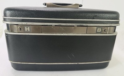 Vtg Samsonite Silhouette Train Case 1960 Black Makeup Cosmetic Luggage Mirror