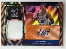 2019-20 Panini Obsidian Jersey Electric Etch Orange /50 Ja Morant Rookie Auto RC