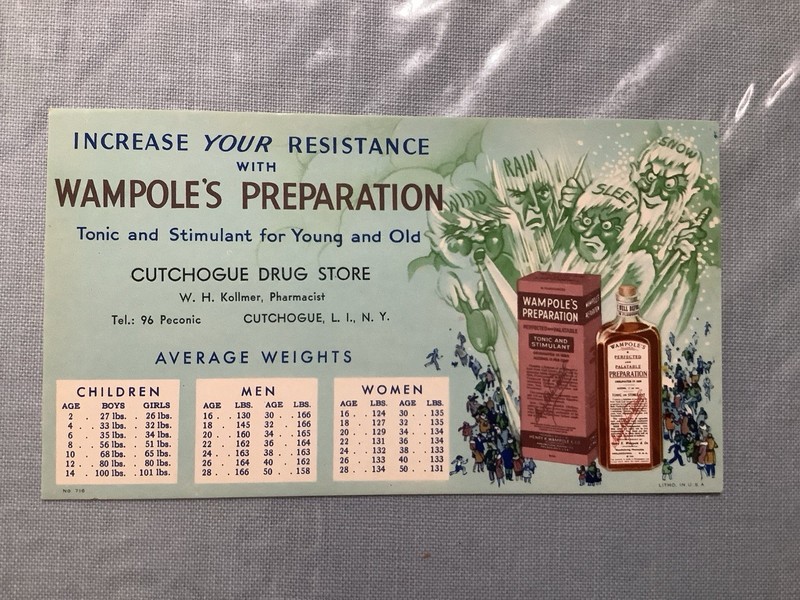 c1950 GRAPHIC CUTCHOGUE DRUG STORE,CUTCHOGUE,LI,NY-ADVERTISING INK BLOTTER
