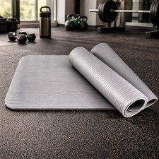 Extra Thick 8mm Yoga Mat Non-Slip Exercise Fitness Gym Pilates Mat 180x60cm Grey