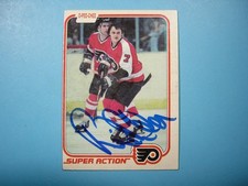 1981/82 O-PEE-CHEE NHL HOCKEY CARD #247 BILL BARBER IA EX/NM AUTO AUTOGRAPH OPC