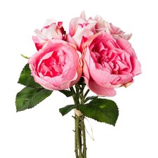 Kunstblume, Seidenblume, ROSENSTRAUSS. Ca 30cm. Rosenstrauß mit 5 Rosen. ROSA