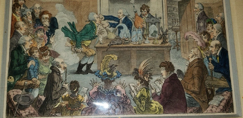 Grabado grabado a mano de James Gillray 1802 Foto 4 de 4