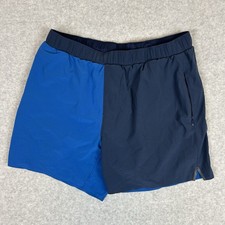 Rhone Athletic Shorts Men  s Large Blue Lined Colorblock Elastic Waist Pockets