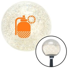 Orange Grenade Clear Metal Flake Shift Knob W M16x1.5 Insert Shifter Auto Brody
