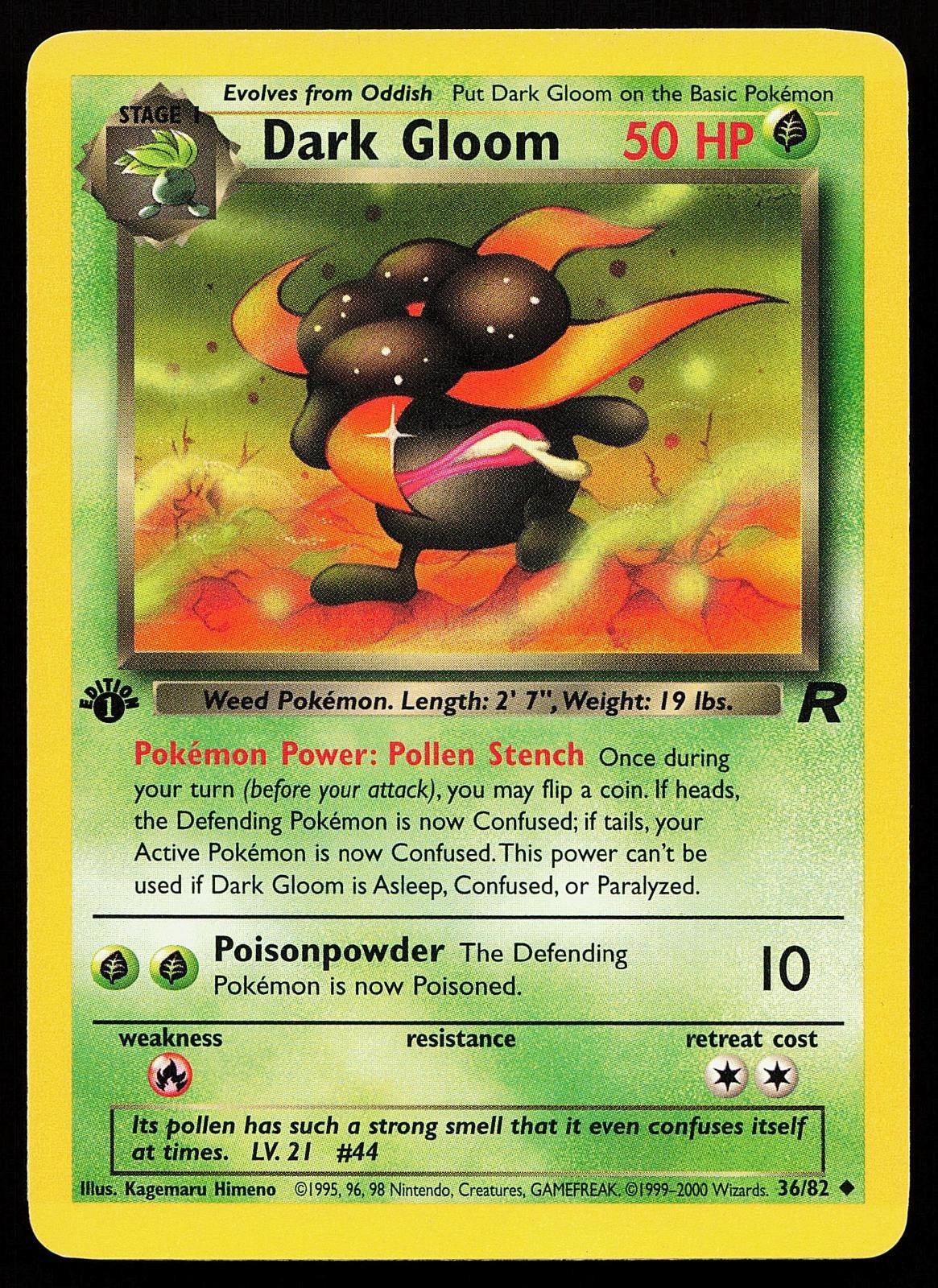 Dark Gloom 36/82 1st Edition Uncommon Team Rocket Pokemon Card