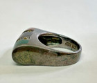Sterling 925 Silver Vintage Inlaid Jade Onyx Marcasite Deco Style Size 5 Ring — photo 3