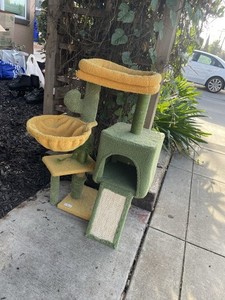 BYPASS Medium Cat Tower with Carpeting, Sisal Scratching Post, and Hideaway