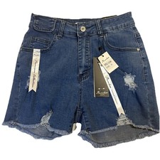 Distressed Denim Shorts Womens Size 5 Frayed Hem NWT Trendy