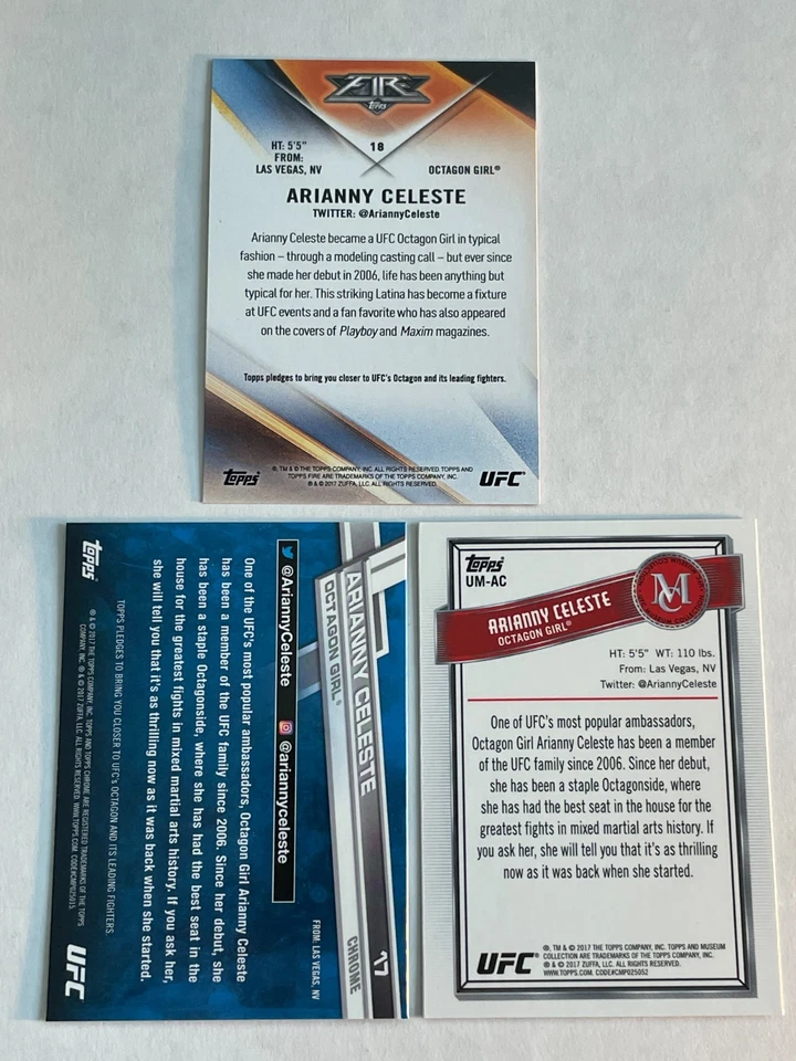 Arianny Celeste 2017 Topps UFC Chrome Museum Collection & Fire #18 Lot (3) - Image 2 of 2