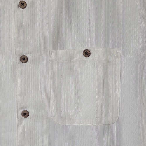JOE MARLIN Men's White Short Sleeve Textured Casual Button Down Shirt Size L NEW - Picture 5 of 15
