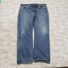 Levi's 501 Jeans Mens 36x29 Blue Straight Leg Button Fly Denim Medium Wash
