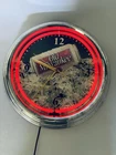 Vintage Old Milwaukee Lighted Beer Sign with Clock - Red Light - Bar Pub Works!