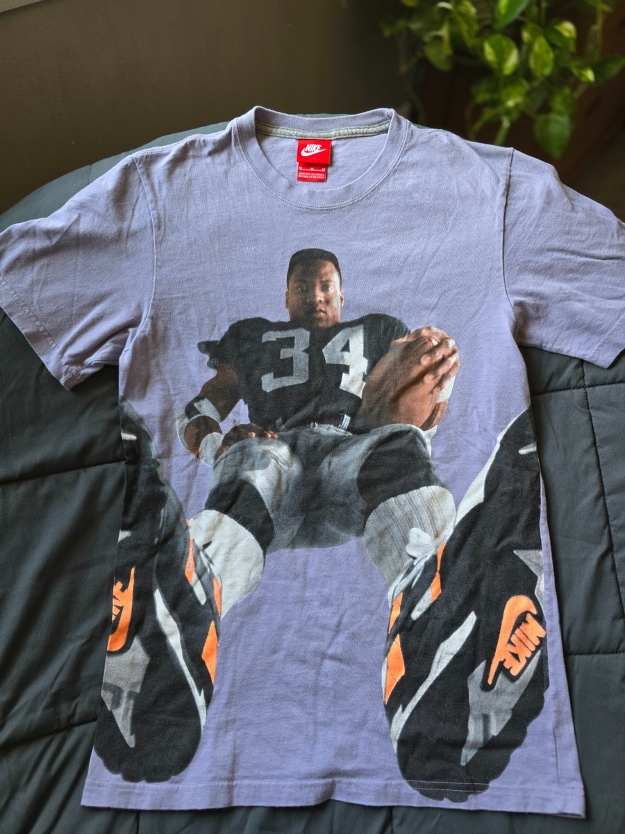 Nike Bo Jackson Vintage T-Shirt All Over Graphic Print NFL Size M