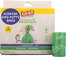 Glad for Pets Eco-Friendly Waste Bags, For Pets, Lavender, 120 Bags