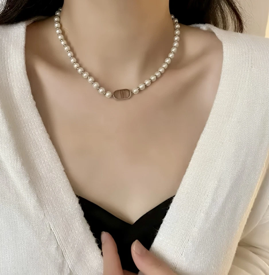 Perlenkette & Armband CD Set – vergoldet, Edelstahl 316L, Vintage - Bild 4 von 4